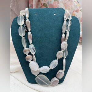 Chicos Mixed Media Two Strand Necklace